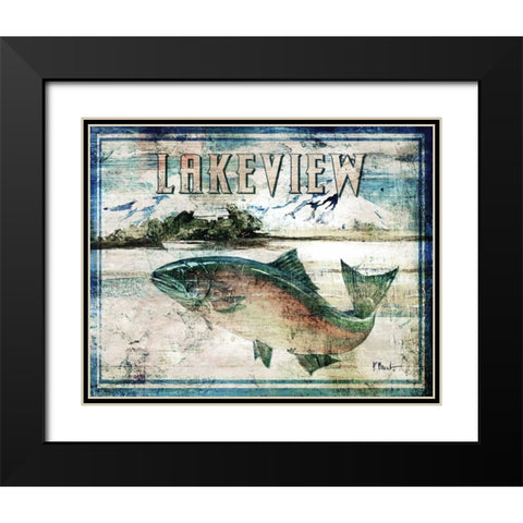 Lakeview Black Modern Wood Framed Art Print with Double Matting by Brent, Paul