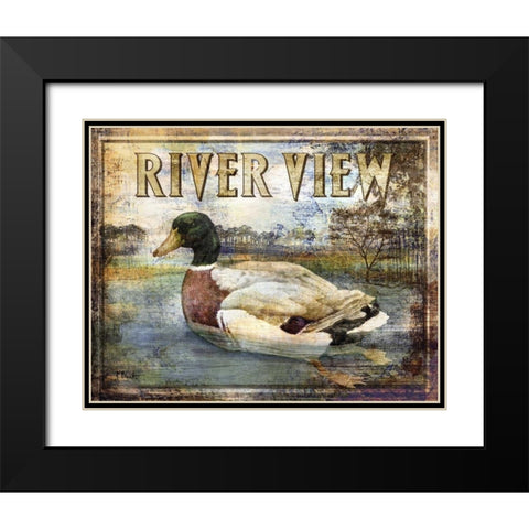 Duck Sign I Black Modern Wood Framed Art Print with Double Matting by Brent, Paul