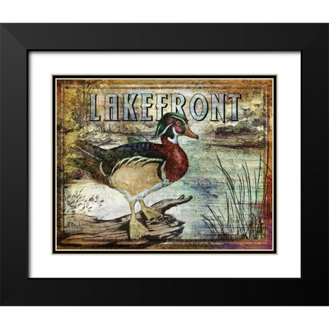 Duck Sign II Black Modern Wood Framed Art Print with Double Matting by Brent, Paul