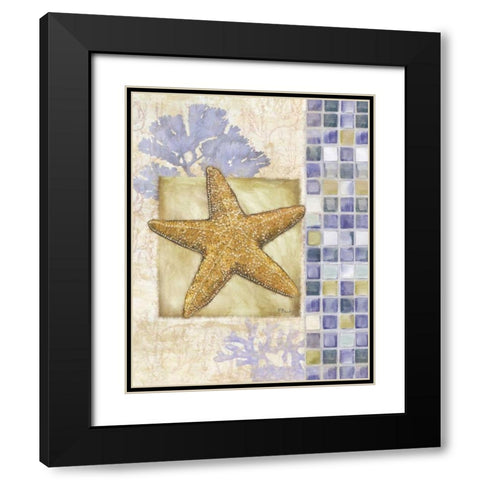 Mosaic Shell Collage II Black Modern Wood Framed Art Print with Double Matting by Brent, Paul