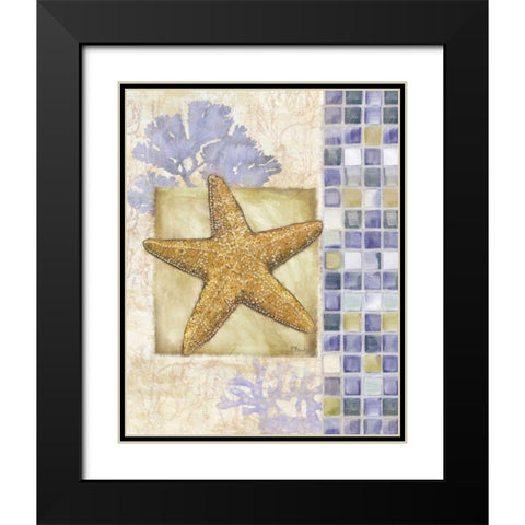 Mosaic Shell Collage II Black Modern Wood Framed Art Print with Double Matting by Brent, Paul