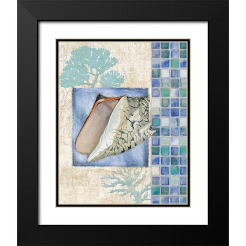 Mosaic Shell Collage III Black Modern Wood Framed Art Print with Double Matting by Brent, Paul