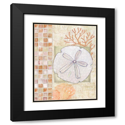 Mosaic Shell Collage IV Black Modern Wood Framed Art Print with Double Matting by Brent, Paul