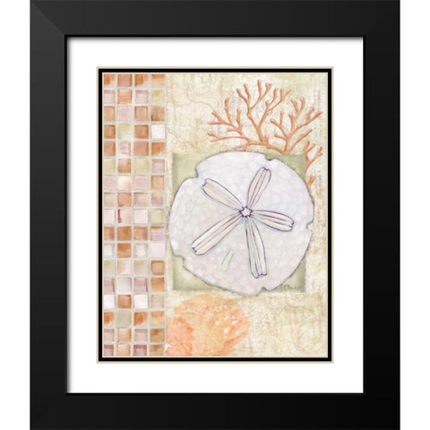 Mosaic Shell Collage IV Black Modern Wood Framed Art Print with Double Matting by Brent, Paul