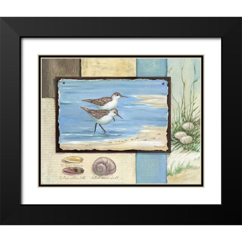 Sandpiper Collage I Black Modern Wood Framed Art Print with Double Matting by Brent, Paul