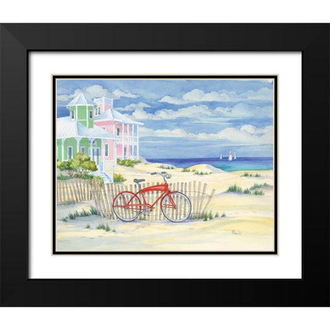 Beach Cruiser Cottage I Black Modern Wood Framed Art Print with Double Matting by Brent, Paul