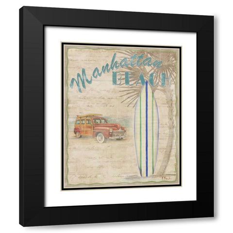 Surf City II Black Modern Wood Framed Art Print with Double Matting by Brent, Paul