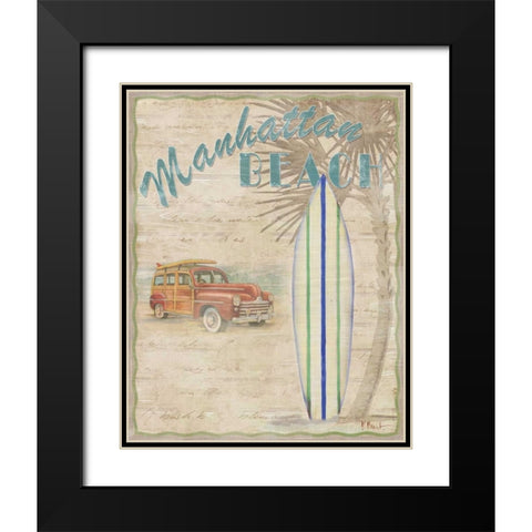 Surf City II Black Modern Wood Framed Art Print with Double Matting by Brent, Paul