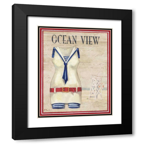 Ocean View Black Modern Wood Framed Art Print with Double Matting by Brent, Paul