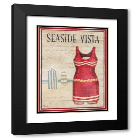 Seaside Vista Black Modern Wood Framed Art Print with Double Matting by Brent, Paul