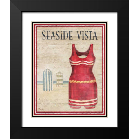 Seaside Vista Black Modern Wood Framed Art Print with Double Matting by Brent, Paul
