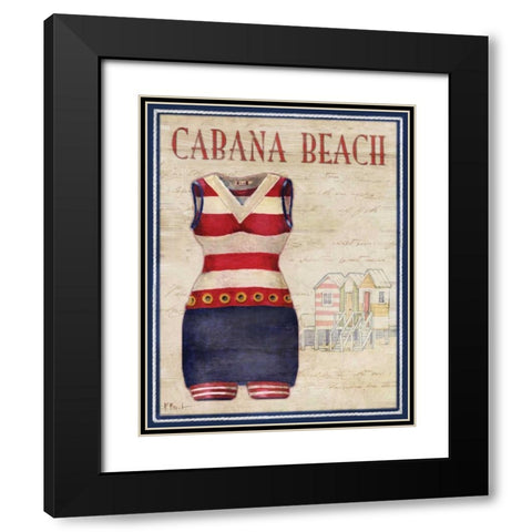 Cabana Beach Black Modern Wood Framed Art Print with Double Matting by Brent, Paul