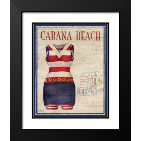 Cabana Beach Black Modern Wood Framed Art Print with Double Matting by Brent, Paul