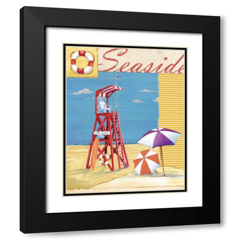 Lifeguard Collage I Black Modern Wood Framed Art Print with Double Matting by Brent, Paul