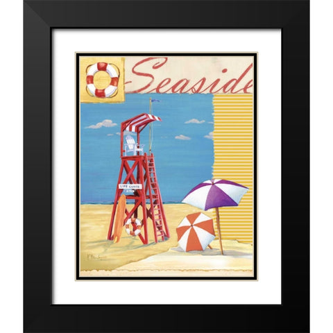 Lifeguard Collage I Black Modern Wood Framed Art Print with Double Matting by Brent, Paul