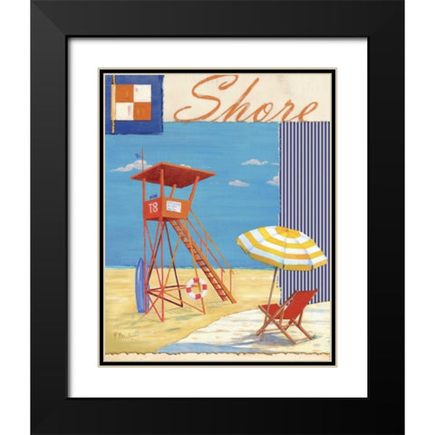 Lifeguard Collage II Black Modern Wood Framed Art Print with Double Matting by Brent, Paul
