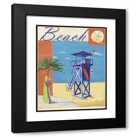 Lifeguard Collage III Black Modern Wood Framed Art Print with Double Matting by Brent, Paul