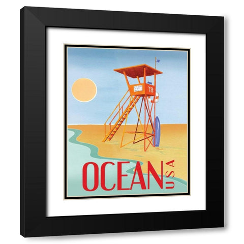 Beach Watch II Black Modern Wood Framed Art Print with Double Matting by Brent, Paul