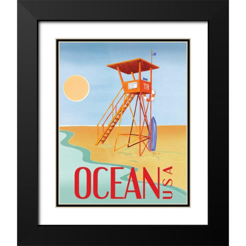 Beach Watch II Black Modern Wood Framed Art Print with Double Matting by Brent, Paul