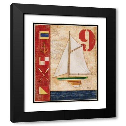 Model Yacht Collage I Black Modern Wood Framed Art Print with Double Matting by Brent, Paul
