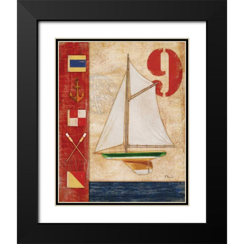Model Yacht Collage I Black Modern Wood Framed Art Print with Double Matting by Brent, Paul