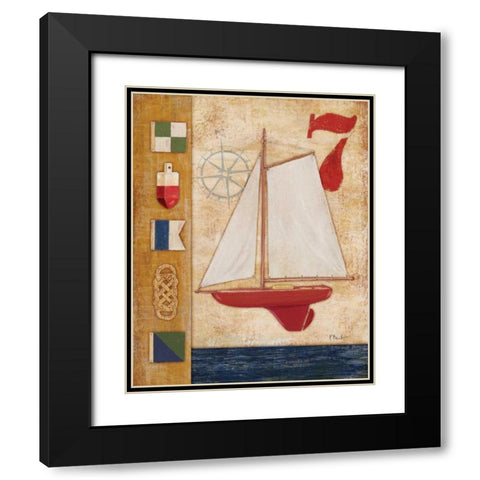 Model Yacht Collage III Black Modern Wood Framed Art Print with Double Matting by Brent, Paul