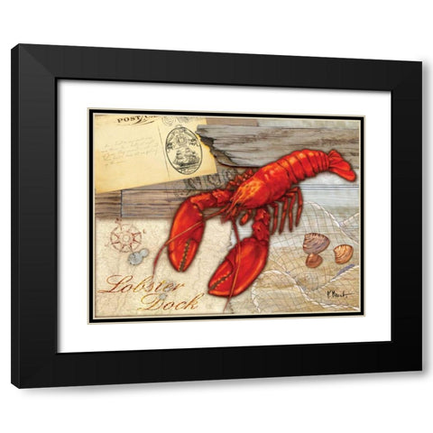 Fresh Catch Lobster Black Modern Wood Framed Art Print with Double Matting by Brent, Paul