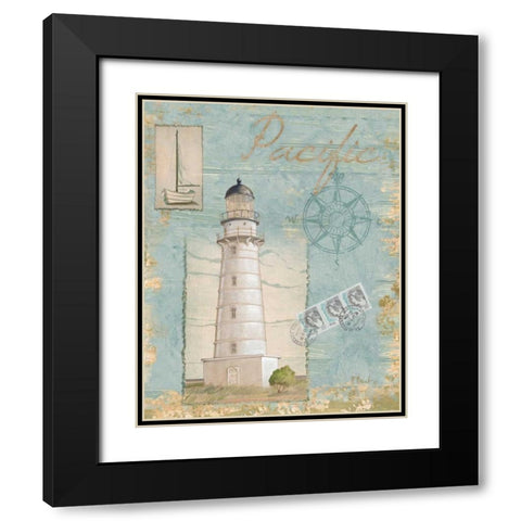Seacoast Lighthouse II Black Modern Wood Framed Art Print with Double Matting by Brent, Paul