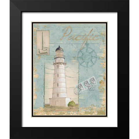 Seacoast Lighthouse II Black Modern Wood Framed Art Print with Double Matting by Brent, Paul