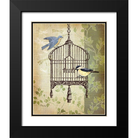 Botanical Birdcage II Black Modern Wood Framed Art Print with Double Matting by Brent, Paul