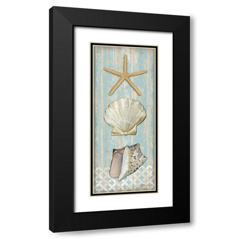 Spa Shells Vertical II Black Modern Wood Framed Art Print with Double Matting by Brent, Paul