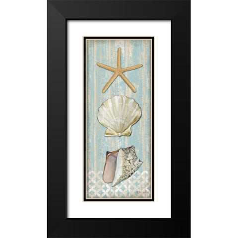 Spa Shells Vertical II Black Modern Wood Framed Art Print with Double Matting by Brent, Paul