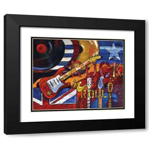 Rock N Roll Black Modern Wood Framed Art Print with Double Matting by Brent, Paul