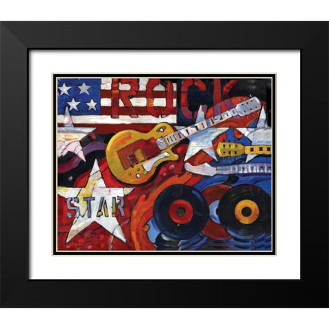 Rockstar Black Modern Wood Framed Art Print with Double Matting by Brent, Paul
