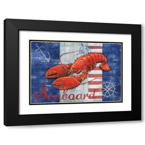 Maritime Lobster Black Modern Wood Framed Art Print with Double Matting by Brent, Paul