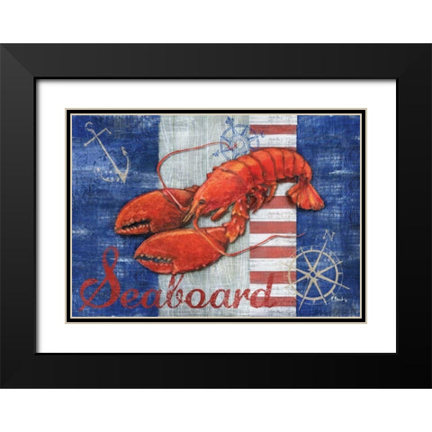 Maritime Lobster Black Modern Wood Framed Art Print with Double Matting by Brent, Paul