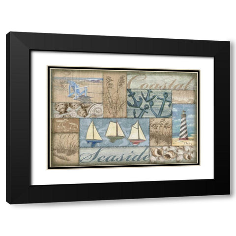 Bateau Bay Collage I Black Modern Wood Framed Art Print with Double Matting by Brent, Paul