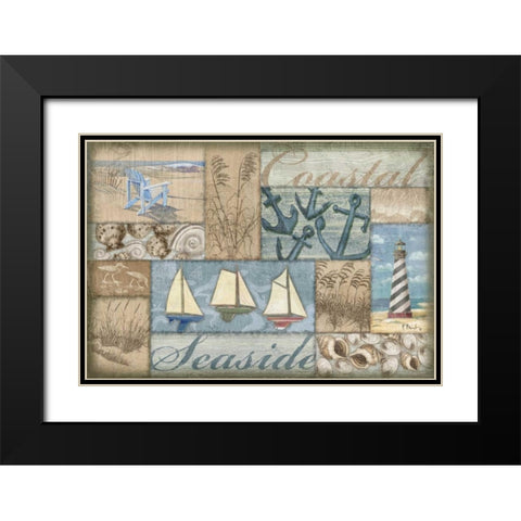 Bateau Bay Collage I Black Modern Wood Framed Art Print with Double Matting by Brent, Paul