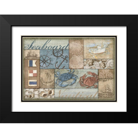 Bateau Bay Collage II Black Modern Wood Framed Art Print with Double Matting by Brent, Paul