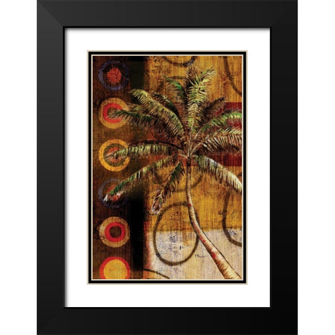 Modern Palm II Black Modern Wood Framed Art Print with Double Matting by Brent, Paul