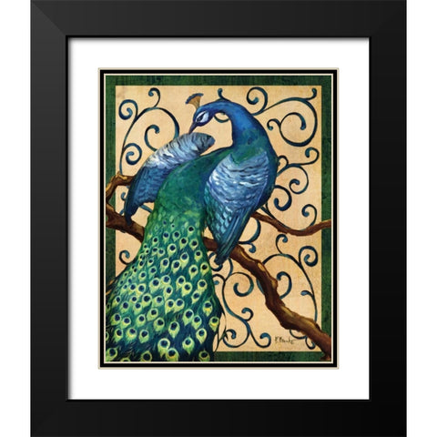 Majestic Peacock II Black Modern Wood Framed Art Print with Double Matting by Brent, Paul
