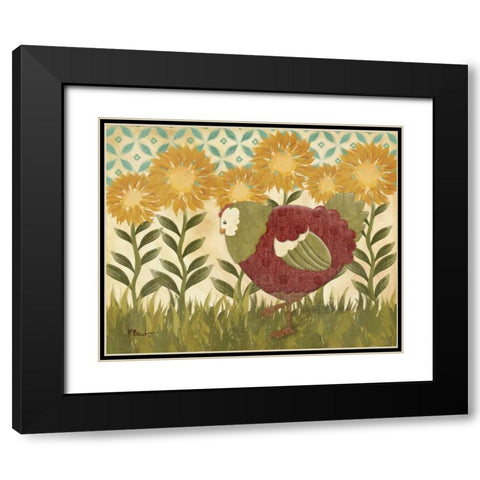 Sunny Hen II Black Modern Wood Framed Art Print with Double Matting by Brent, Paul
