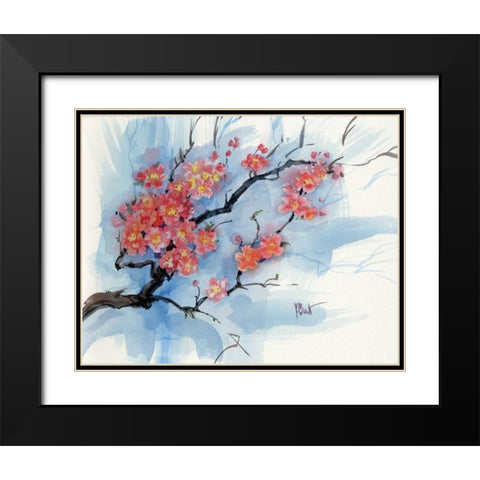 Cherry Blossoms I Black Modern Wood Framed Art Print with Double Matting by Brent, Paul