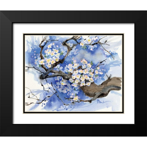Cherry Blossoms II Black Modern Wood Framed Art Print with Double Matting by Brent, Paul