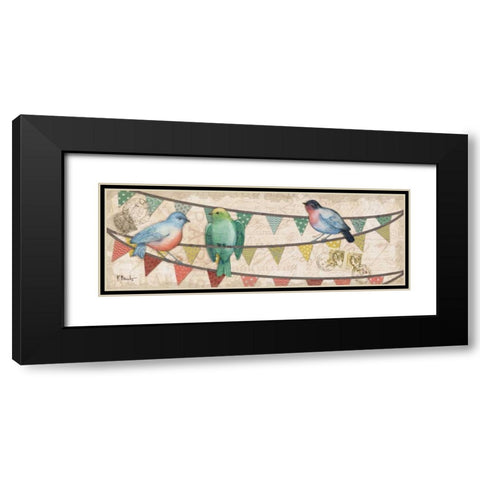 Fancy Flock Panel I Black Modern Wood Framed Art Print with Double Matting by Brent, Paul