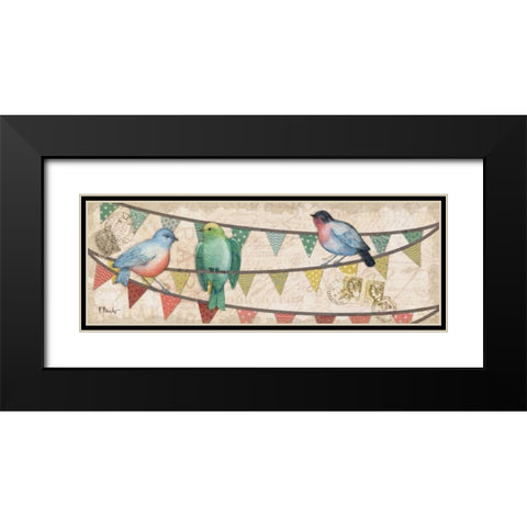 Fancy Flock Panel I Black Modern Wood Framed Art Print with Double Matting by Brent, Paul