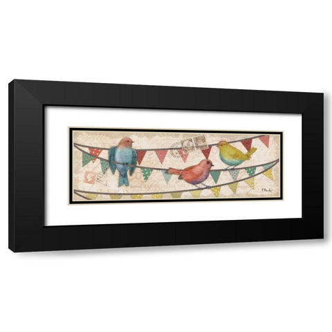 Fancy Flock Panel II Black Modern Wood Framed Art Print with Double Matting by Brent, Paul