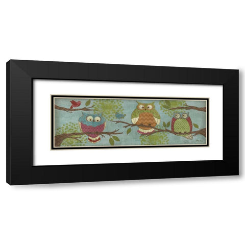Fantasy Owls Family I Black Modern Wood Framed Art Print with Double Matting by Brent, Paul