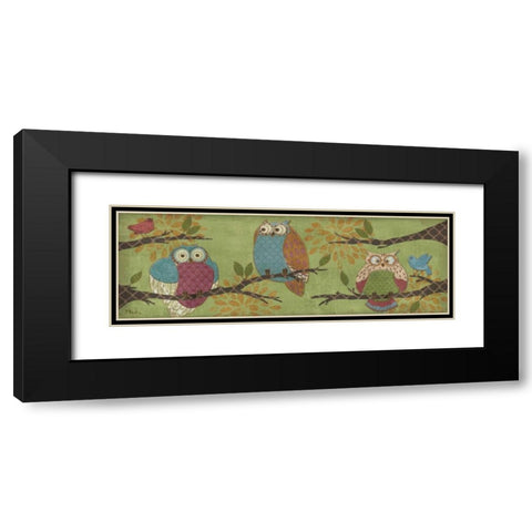Fantasy Owls Family II Black Modern Wood Framed Art Print with Double Matting by Brent, Paul