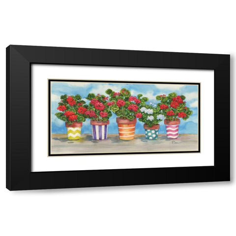 Fancy Pots Geraniums Black Modern Wood Framed Art Print with Double Matting by Brent, Paul